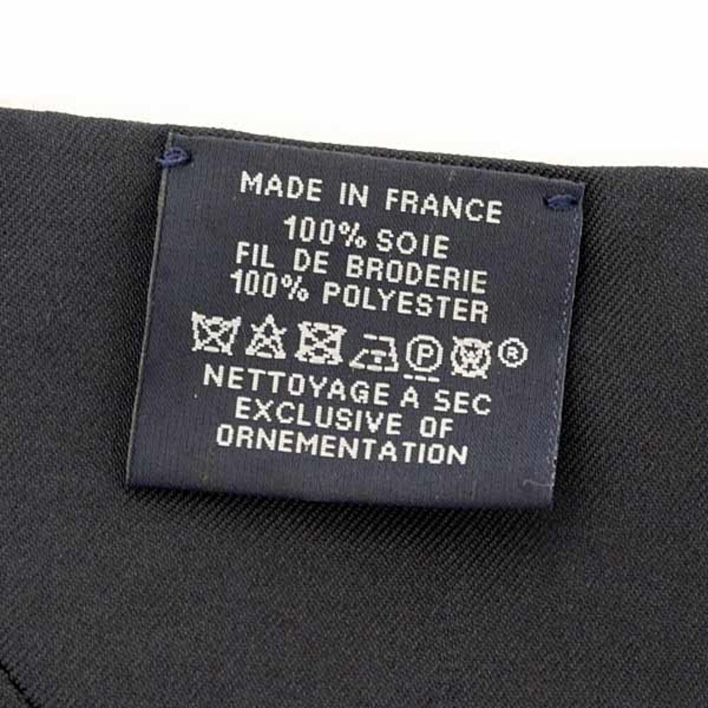 HERMES Authentic Black Silk Scarf - Picture 4 of 6
